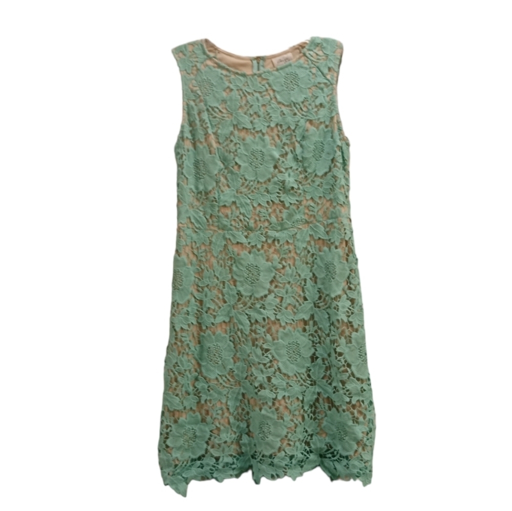 Beige by eci Teal And Tan Lace Fairy Core Western Bohemian Dress Size 12